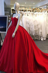 Chic Ball Gown Sweetheart Burgundy Long Prom Dress/Evening Dress